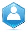 Person icon crystal blue hexagon button