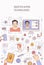 Person identification technologies vector banner template. Face recognition, voice authentication and retina scanning