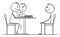 Person on Job Interview or Student on Examination, Vector Cartoon Stick Figure Illustration