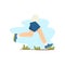 Person jogging outdoor, healthy lifestyle vector Illustration on a white background