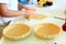Person kneading a Pie Crust for an Apple pie