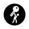 Person lifting key door isolated icon