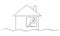 Person Looking on Flooding From the Window of Flooded House, Vector Cartoon Stick Figure Illustration