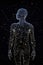 A person made of constellations. Generative AI