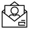 Person mail cv icon, outline style