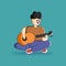 Person Man Playing Guitar Music Musician illustration