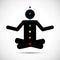 Person meditates chakra points pictogram