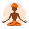 The person is meditating. Yogi.