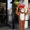 Person in a Monkey Costume outside McDonalds restaurant in Windsor Berkshire UK.