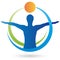 Person in motion, fitness and health, sport and alternative practitioner, physiotherapy logo