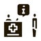 person near check-in point icon Vector Glyph Illustration