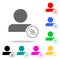 person with percentage icon. Elements of teamwork multi colored icons. Premium quality graphic design icon. Simple icon for websit