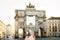 The person photographs for memory the Victory Triumphal Arch in Munich