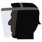 Person with protective face shield, vector icon