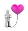The person pumps up heart balloon