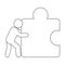 person pushing puzzle piece icon