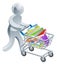 Person pushing trolley with books