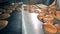 Person puts bread on a wooden tray, close up.