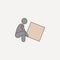 person raises box 2 colored line icon. Simple colored element illustration. person raises box outline symbol design from carrying