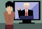 person reacted to donald trump victory, vector cartoon illustrat