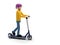 Person riding an electric scooter, 3D illustration