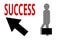 A Person`s Way to Success with an Up Arrow