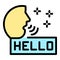 Person says hello icon color outline vector