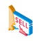 Person seller isometric icon vector illustration