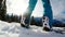 Person snowboarding on snowcapped mountain