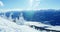 Person snowboarding on snowy mountain