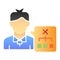 Person solution flat icon. Man with chart color icons in trendy flat style. Human decision gradient style design