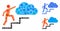 Person steps to cloud Composition Icon of Circle Dots