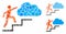 Person steps to cloud Mosaic Icon of Raggy Items