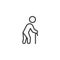 Person with stick line icon