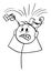 Person Suffering Heavy Head Pain or Headache, Vector Cartoon Stick Figure Illustration