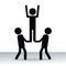 Person teamwork cooperation innovation pictogram