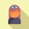Person third eye icon flat vector. Coping skills