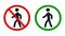 Person walk stop warning signs - vector