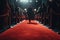 person, walking red carpet in grand entrance at movie premiere