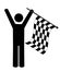 Person waving checkered flag