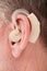 Person wearing hearing aid