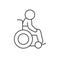 Person in wheelchair line icon