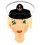 Person of the women in service cap of the captain of the sailor