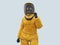 Person in yellow hazmat suit