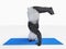 Personage character animal bear panda yoga stretching exercises different postures and asanas