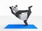 Personage character animal bear panda yoga stretching exercises different postures and asanas