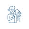 Personal achievement line icon concept. Personal achievement flat  vector symbol, sign, outline illustration.