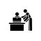 Personal assistant black glyph icon