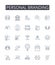 Personal branding line icons collection. Online presence, Image management, Identity creation, Self-marketing