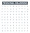 Personal branding vector line icons set. Self-promotion, Networking, Reputation, Identity, Image, Profile, Value